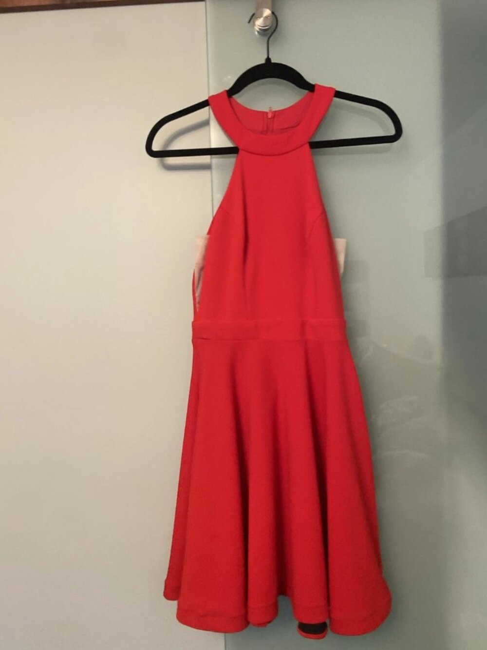 B.Darling Women’s Red , Halter Fit And Flare Mini Dress
